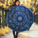 Blue Light Zodiac Circle Print Foldable Umbrella