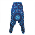 Blue Light Zodiac Circle Print Hammer Pants