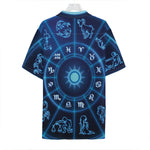 Blue Light Zodiac Circle Print Hawaiian Shirt