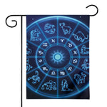 Blue Light Zodiac Circle Print House Flag