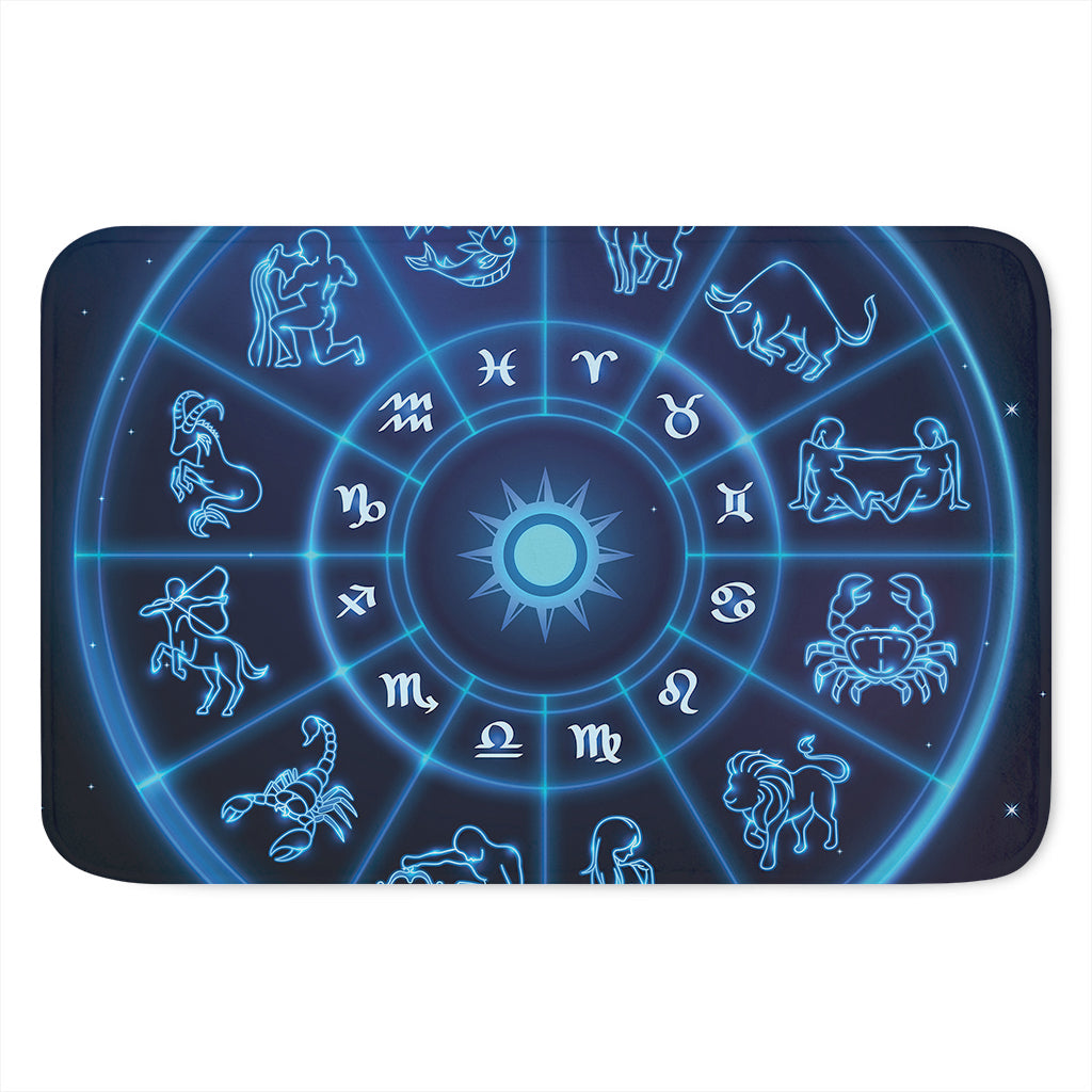 Blue Light Zodiac Circle Print Indoor Door Mat