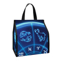 Blue Light Zodiac Circle Print Insulated Lunch Tote
