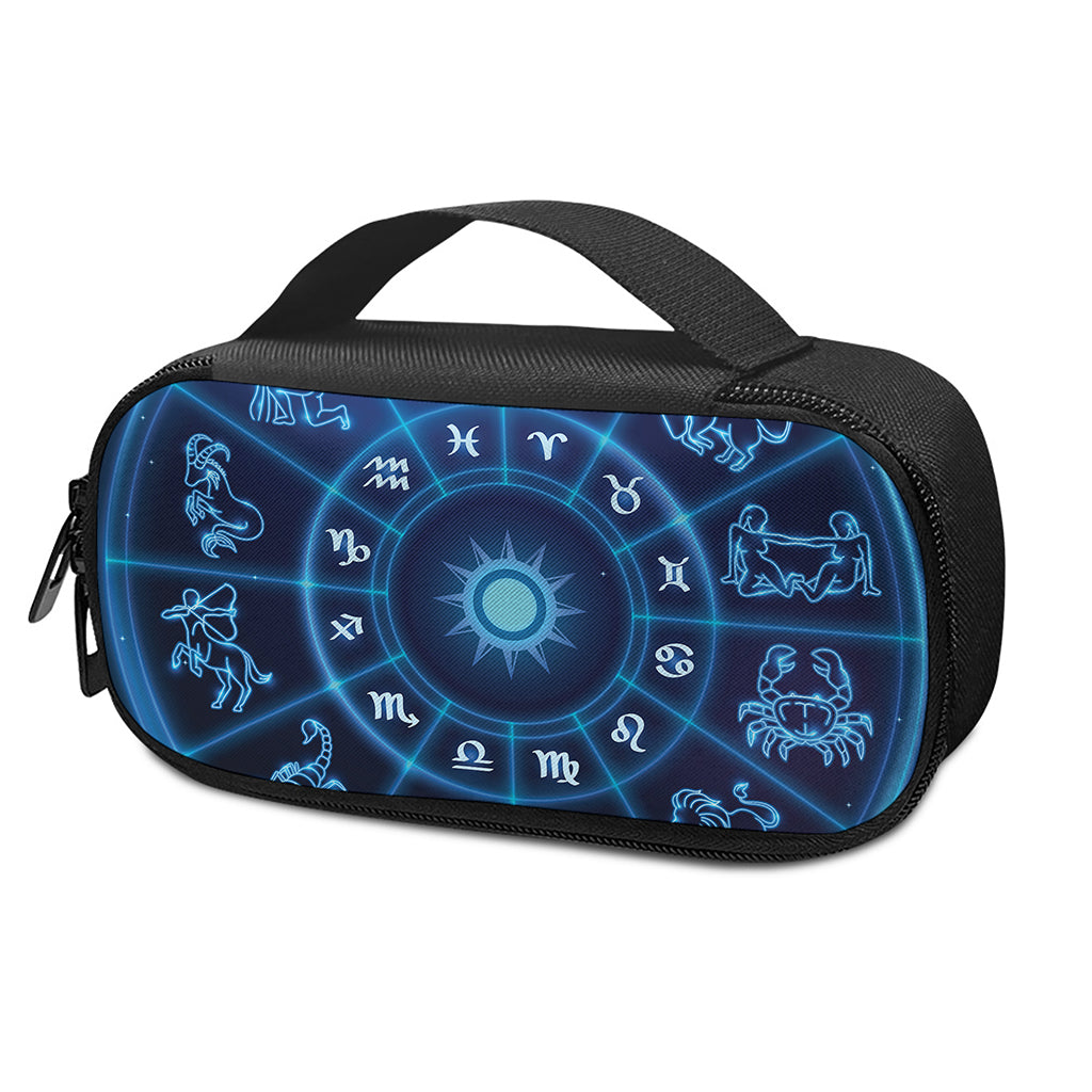 Blue Light Zodiac Circle Print Insulin Cooler Travel Case