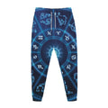 Blue Light Zodiac Circle Print Jogger Pants