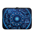 Blue Light Zodiac Circle Print Laptop Sleeve