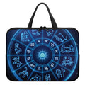 Blue Light Zodiac Circle Print Laptop Sleeve With Handle