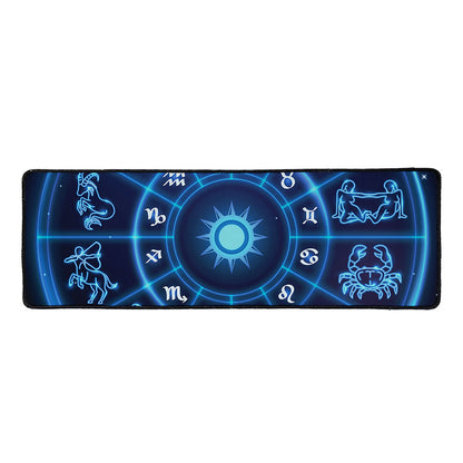 Blue Light Zodiac Circle Print Long Kitchen Mat