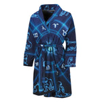 Blue Light Zodiac Circle Print Men's Bathrobe
