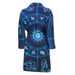 Blue Light Zodiac Circle Print Men's Bathrobe