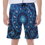 Blue Light Zodiac Circle Print Men's Beach Shorts