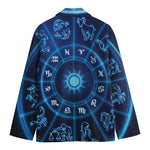 Blue Light Zodiac Circle Print Men's Blazer