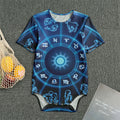Blue Light Zodiac Circle Print Men's Bodysuit