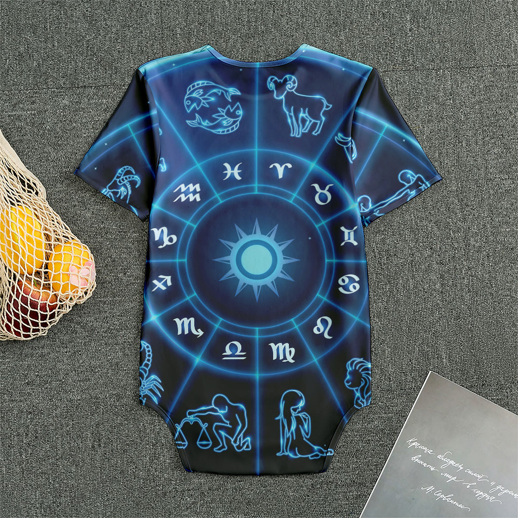 Blue Light Zodiac Circle Print Men's Bodysuit