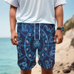 Blue Light Zodiac Circle Print Men's Cargo Shorts