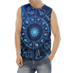 Blue Light Zodiac Circle Print Men's Fitness Tank Top