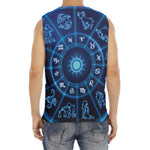 Blue Light Zodiac Circle Print Men's Fitness Tank Top