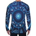Blue Light Zodiac Circle Print Men's Long Sleeve T-Shirt