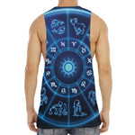 Blue Light Zodiac Circle Print Men's Muscle Tank Top