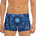 Blue Light Zodiac Circle Print Men's Short Boxer Briefs