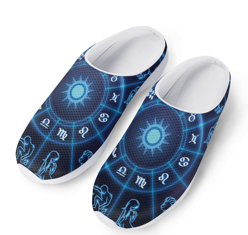 Blue Light Zodiac Circle Print Mesh Casual Shoes
