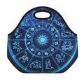 Blue Light Zodiac Circle Print Neoprene Lunch Bag