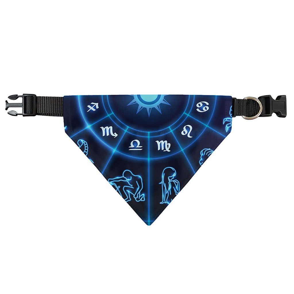Blue Light Zodiac Circle Print Over The Collar Dog Bandana