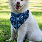 Blue Light Zodiac Circle Print Over The Collar Dog Bandana
