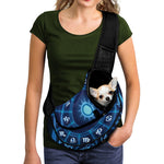 Blue Light Zodiac Circle Print Pet Sling Carrier