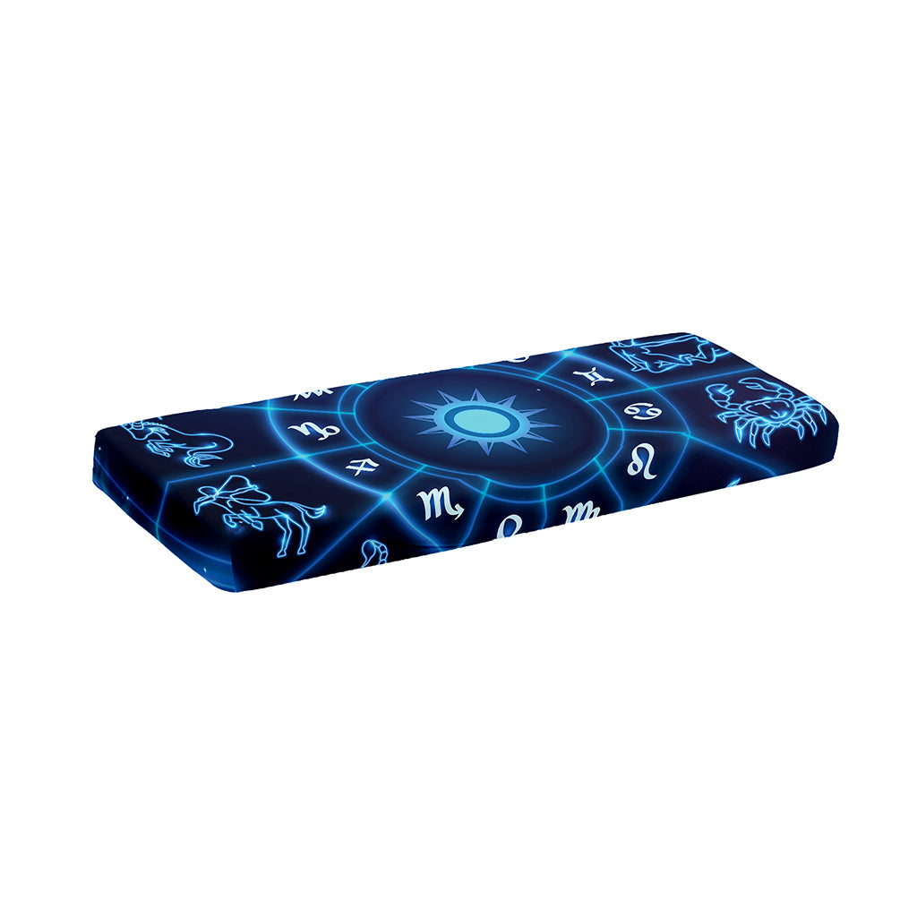 Blue Light Zodiac Circle Print Piano Keyboard Cover