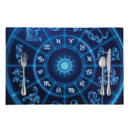 Blue Light Zodiac Circle Print Placemat