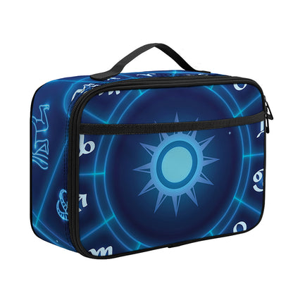 Blue Light Zodiac Circle Print Portable Lunch Bag