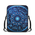 Blue Light Zodiac Circle Print Rectangular Crossbody Bag