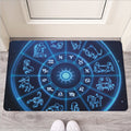 Blue Light Zodiac Circle Print Rubber Doormat