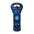 Blue Light Zodiac Circle Print Single Neoprene Wine Tote