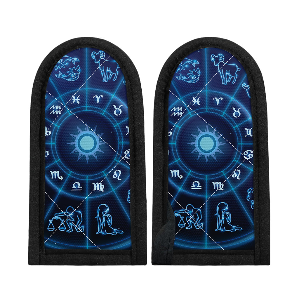 Blue Light Zodiac Circle Print Skillet Handle Cover