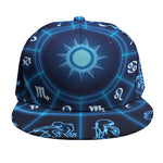 Blue Light Zodiac Circle Print Snapback Cap