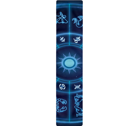 Blue Light Zodiac Circle Print Table Runner