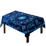 Blue Light Zodiac Circle Print Tablecloth