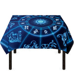 Blue Light Zodiac Circle Print Tablecloth