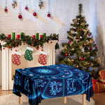 Blue Light Zodiac Circle Print Tablecloth