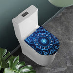 Blue Light Zodiac Circle Print Toilet Lid Cover