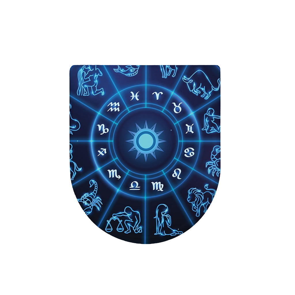 Blue Light Zodiac Circle Print Toilet Lid Cover