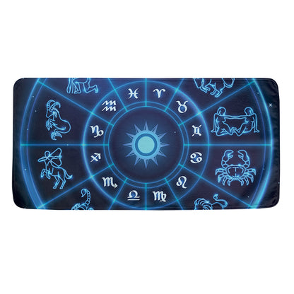 Blue Light Zodiac Circle Print Towel