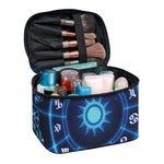 Blue Light Zodiac Circle Print Travel Makeup Bag