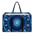 Blue Light Zodiac Circle Print Utility Tote Bag