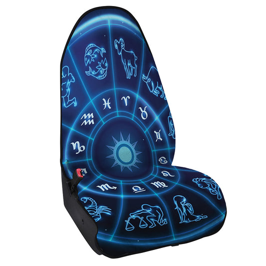 Blue Light Zodiac Circle Print Waterproof Car Seat Cover