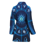 Blue Light Zodiac Circle Print Women's Bathrobe