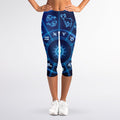 Blue Light Zodiac Circle Print Women's Capri Leggings