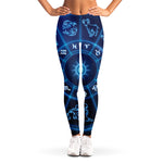 Blue Light Zodiac Circle Print Women's Leggings