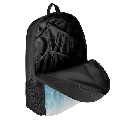 Blue Lightning Print 17 Inch Backpack